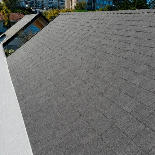 Grey asphalt shingles